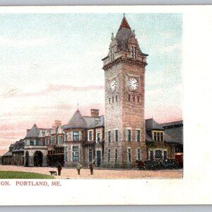 Postcard  Unposted  Maine Union Station Portland Me #1238